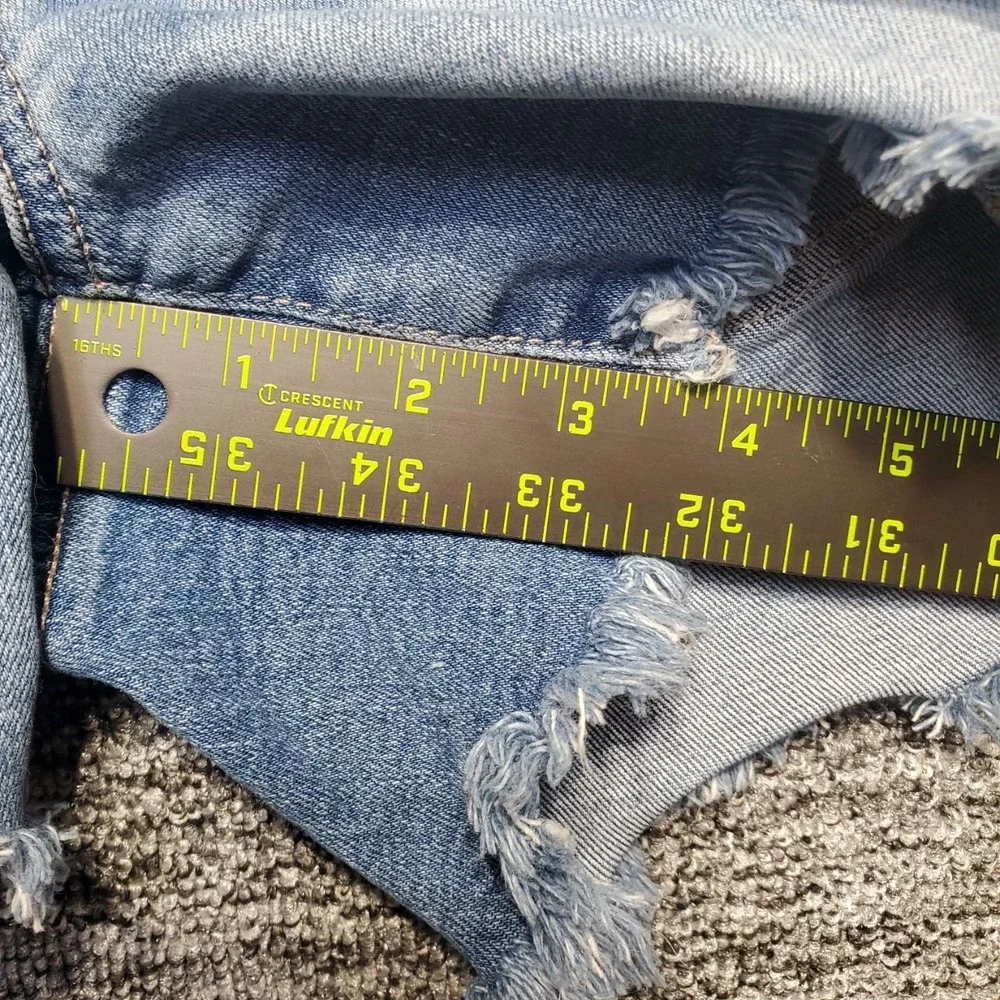 American Eagle Super Stretch Hi-Rise Shortie Denim Cutoff Shorts Women 4 Blue
